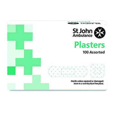 Sc Johnson St John Ambulance Fabric Plasters AssortedPack Of 100 Plasters from B&Q