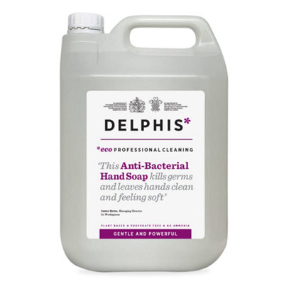 Delphis Eco Anti-Bacterial Hand Soap 5L Refill. Plant-BasedVeganAntibacterial Hand Wash Kills 99.9% Of Bacteria from B&Q