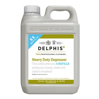 Delphis Eco Heavy Duty Degreaser 2L Refill (Concentrate). Removes Build Up Of Grease & Dirt On Kitchen Surfaces & Appliances from B&Q