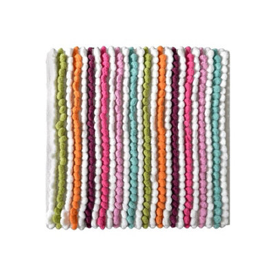 Allure Luxury Striped Bobble Shower Mat 50 x 50cm, Hand-Woven Supersoft Microfibre Multicoloured Square Bath Mat - Image 6
