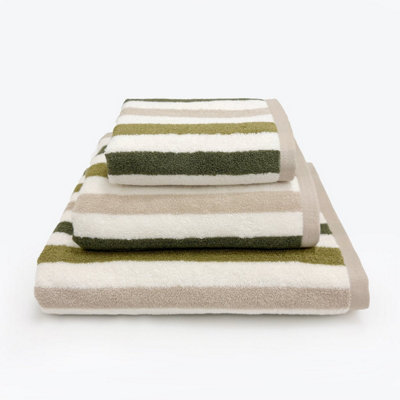 Allure Bath Fashions Cali Luxury Striped Bath SheetGreen from B&Q