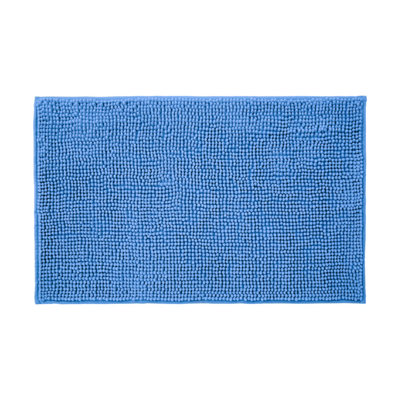 Allure Bath Fashions Chenille Bobble Bath Mat Non Slip 60 X 90CmBlue from B&Q
