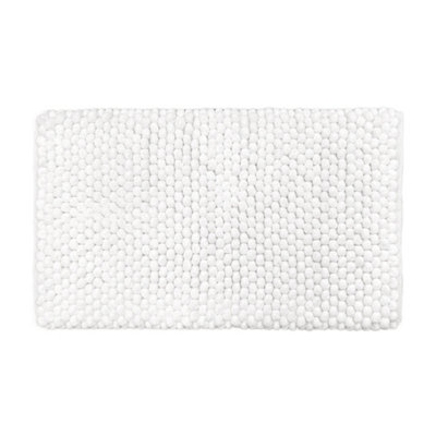 Allure Luxury Chunky Bobble Bath Mat Non Slip 50 x 80cm - Super Soft, Absorbent, Quick Dry Giant Bobble Bathroom Rug, Easy Care, Machine Washable (White) - Image 5