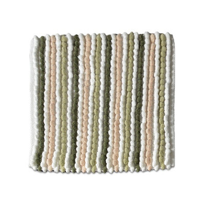 Allure Bath Fashions Green Striped Chunky Bobble Bath Mat - Polyester Microfibre - Soft & Absorbent - Image 5
