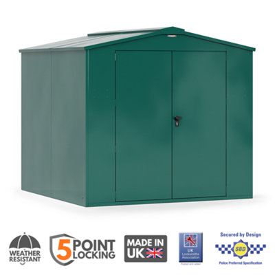 Asgard Gladiator Secured By Design  High Security Metal Garden Shed In Green With Full Metal Floor And 5 Point Locking (7 X 7) from B&Q