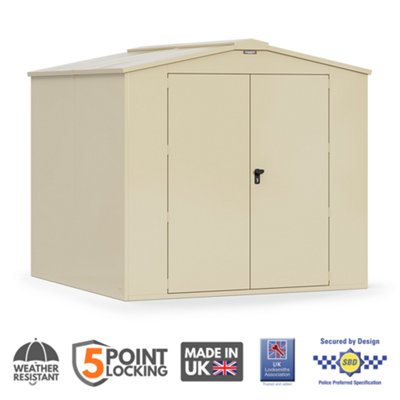 Asgard Gladiator Secured By Design  High Security Metal Garden Shed In Cream With Full Metal Floor And 5 Point Locking (7 X 7) from B&Q