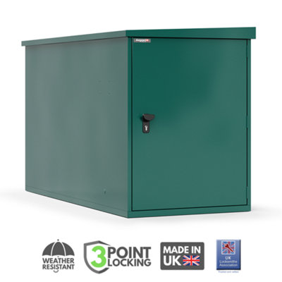 B&Q -  Cycle Locker Bike Shed For 2 Bikes In Green With Full Metal Floor And 3 Point Locking (3Ft 1" X 6Ft 8")