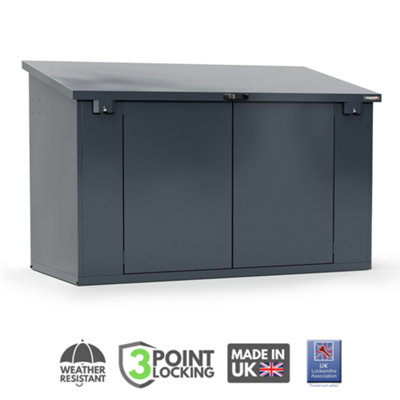 Asgard Access All Metal Caravan Shed In Grey With Lift Up Roof And 3 Point Locking In Grey (7X4) from B&Q