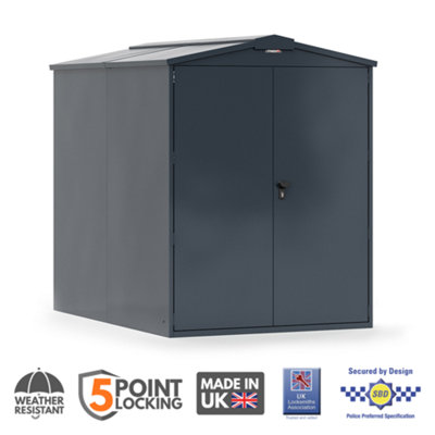 Asgard Centurion Secured By Design High Security Metal Garden Shed In Grey With Full Metal Floor And 5 Point Locking (5 X 7) from B&Q