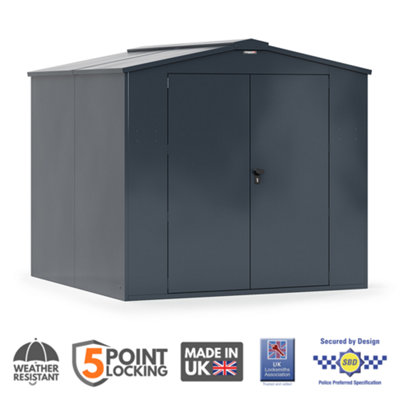 Asgard Gladiator Secured By Design High Security Metal Garden Shed In Grey With Full Metal Floor And 5 Point Locking (7 X 7) from B&Q