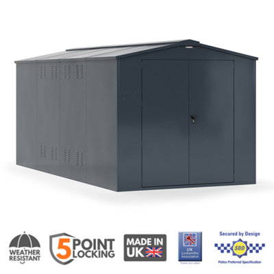 Asgard Gladiator Secured By Design  High Security Metal Garden Shed In Grey With Full Metal Floor And 5 Point Locking (7 X 14) from B&Q