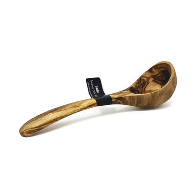 Verano Spanish Ceramics Olive Wood Natural Grained Rustic Kitchen Dining Cookware Ladle (L) 25Cm from B&Q