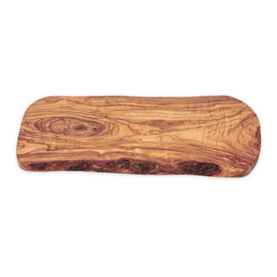 B&Q -  Olive Wood Natural Grained Rustic Kitchen Dining Chopping Board (L) 50Cm X (W) 22-25Cm