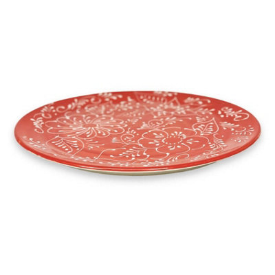 B&Q -  Navidad Hand Painted Kitchen Dining Round Serving Platter 35Cm (Diam) X 2.4Cm (H)