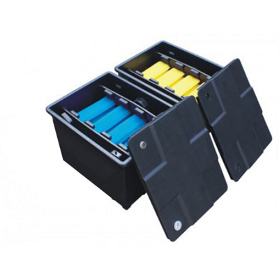 All Pond Solutions Blue/Yellow Allpondsolutions Koi Dual Box Pond Filter System 12000L