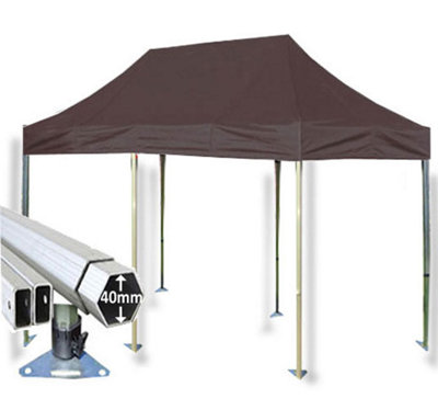 Crocodile Trading 3M X 6M Extreme 40 Commercial Instant Shelter Pop Up Gazebos Frame & CanopyBlack from B&Q