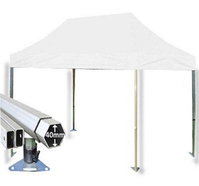 Crocodile Trading 3M X 4.5M Extreme 40 Commercial Instant Shelter Pop Up Gazebos Frame & CanopyWhite from B&Q