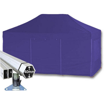 Crocodile Trading 3M X 4.5M Extreme 40 Commercial Instant Shelter Pop Up Gazebos FrameCanopy & SidesNavy Blue from B&Q