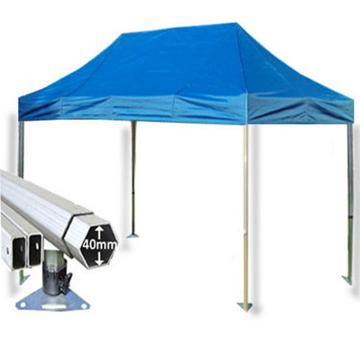 Crocodile Trading 3M X 4.5M Extreme 40 Commercial Instant Shelter Pop Up Gazebos Frame & CanopyRoyal Blue from B&Q
