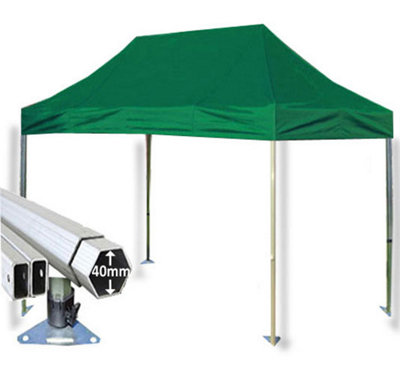 Crocodile Trading 3M X 4.5M Extreme 40 Commercial Instant Shelter Pop Up Gazebos Frame & CanopyGreen from B&Q