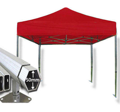 Crocodile Trading 3M X 3M Extreme 50 Commercial Instant Shelter Pop Up Gazebos Frame & CanopyRed from B&Q
