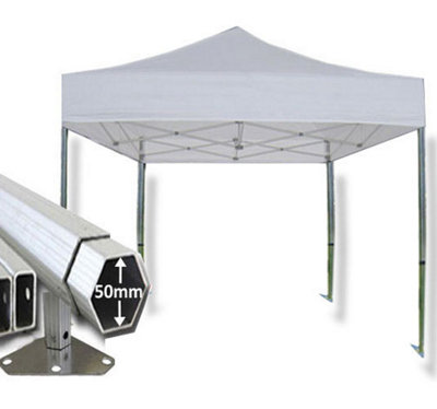 Crocodile Trading 3M X 3M Extreme 50 Commercial Instant Shelter Pop Up Gazebos Frame & CanopyWhite from B&Q