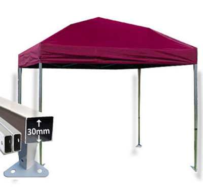 Crocodile Trading 3M X 3M Trader-Max 30 Commercial Instant Shelter Pop Up Gazebos Frame & CanopyBurgundy from B&Q