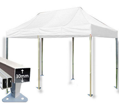 Crocodile Trading 3M X 6M Trader-Max 30 Commercial Instant Shelter Pop Up Gazebos Frame & CanopyWhite from B&Q