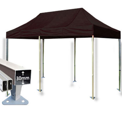 Crocodile Trading 3M X 6M Trader-Max 30 Commercial Instant Shelter Pop Up Gazebos Frame & CanopyBlack from B&Q
