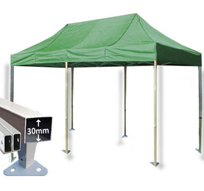 Crocodile Trading 3M X 6M Trader-Max 30 Commercial Instant Shelter Pop Up Gazebos Frame & CanopyGreen from B&Q