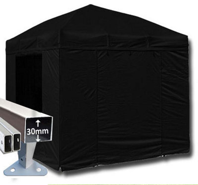 Crocodile Trading 3M X 3M Trader-Max 30 Commercial Instant Shelter Pop Up Gazebos FrameCanopy & SidesBlack from B&Q
