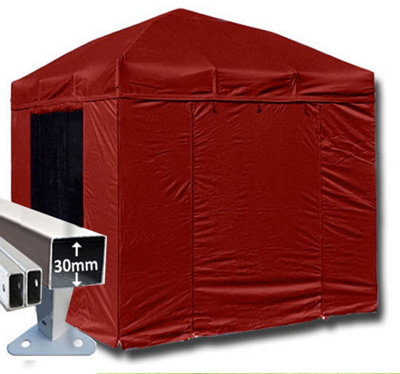 Crocodile Trading 3M X 3M Trader-Max 30 Commercial Instant Shelter Pop Up Gazebos FrameCanopy & SidesBurgundy from B&Q