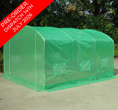 Crocodile Trading 4M X 3.5M (13' X 11.5' Approx) Pro Max Green Poly Tunnel from B&Q