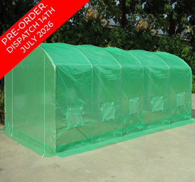 Crocodile Trading 6M X 3.5M (20' X 11.5' Approx) Pro Max Green Poly Tunnel from B&Q