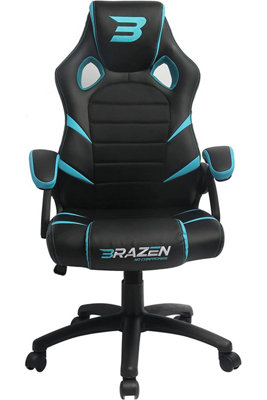 BraZen Puma PC Gaming Chair - Faux Leather - Black - Image 4
