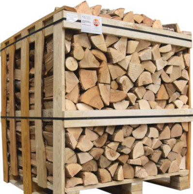 Ecoblaze Kiln Dried Ash Firewood Full Crate Hardwood Logs Ready To Burn from B&Q