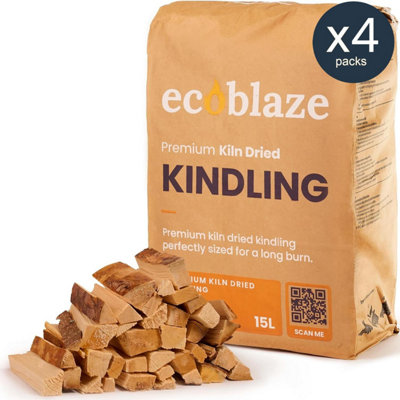 Ecoblaze Kiln Dried Kindling Wood 480 (120X4 Boxes) Fire Sticks For Log Burners from B&Q