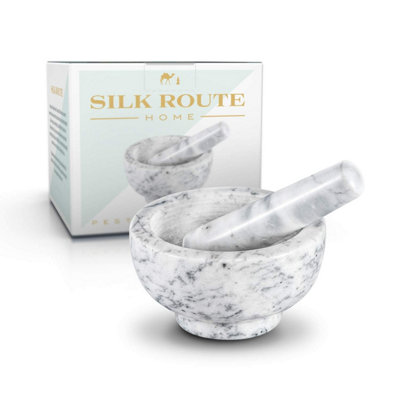  - Silk Route Home Classic White Marble Pestle & Mortar Set