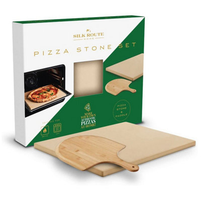 Ceramic Pizza Stone with Bamboo Paddle - Image 3