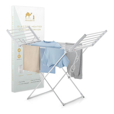 SILK ROUTE Home 18-Bar Electric Heated Clothes Airer - Folding Dryer - Image 3
