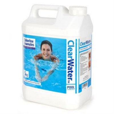 5Kg Clearwater Chlorine Granules  Hot Tub Spas Pools Chemicals Disinfectant   Clearwater Chlorine Hot Tub Spas Pools Chemicals 5K from B&Q
