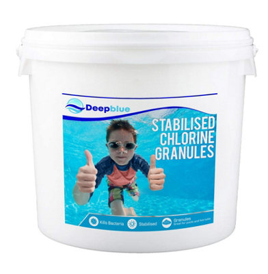 Deep Blue ProfessionalStabilised Chlorine Granules 5Kg Rapid Dissolve Neutral Ph from B&Q