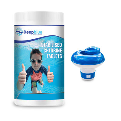 Deep Blue ProfessionalMini 20G Stabilised Chlorine Tablets 1Kg With Floating Dispenser from B&Q