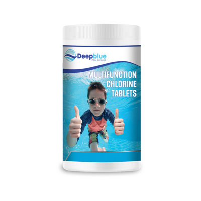Deep Blue ProfessionalMultifunctional Mini 20G Chlorine Tablets 1Kg Long Lasting Stabilised Clarifier Algae Inhibitor from B&Q