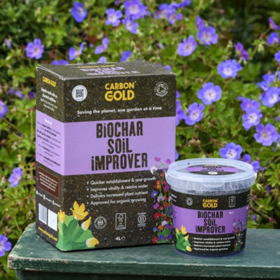 B&Q -  Biochar Soil Improver For GardensOrganic CertifiedPeat-Free Soil Enhancer 1 Litre Tub