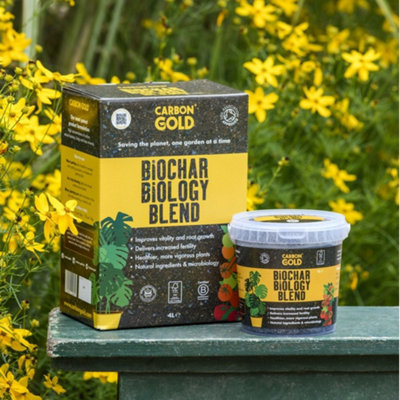 B&Q -  Biochar Biology Blend Organic Soil Improver With Trace Minerals And Beneficial Microbes 1 Litre Tub