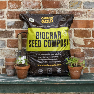 B&Q -  Biochar Seed CompostPeat-Free Coir Mix With Uk-Sourced Biochar And Organic Certification 20 Litres