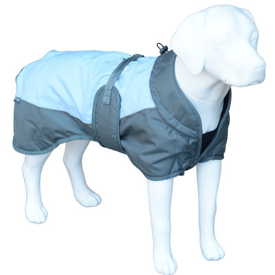 Henry Wag Waterproof Dog CoatBlue And Grey Size Small from B&Q