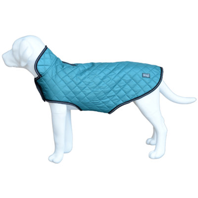 Henry Wag Teal Quilted Waterproof Dog JacketSize X-Small from B&Q