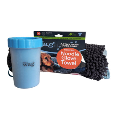 Henry Wag Pet Paw Cleaner & Noodle Glove Towel Combo from B&Q